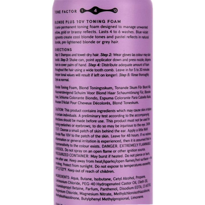 Nak Hair Blonde Plus 10V Toning Foam 100g