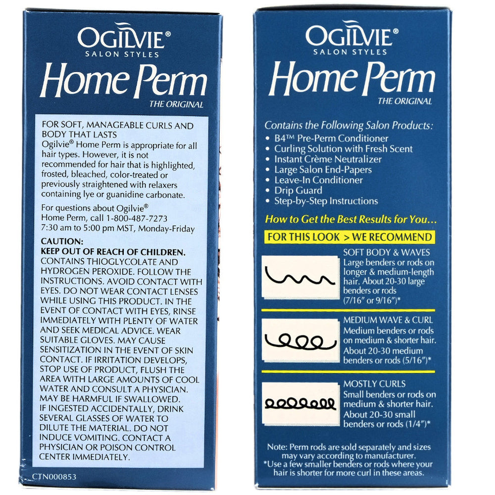 Ogilvie Salon Styles Home Perm Kit for Normal Hair With Extra Body