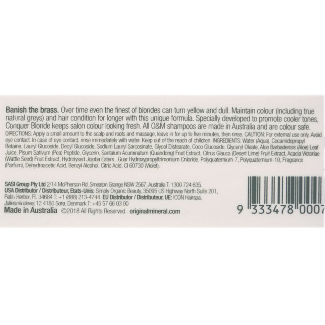 O&M Original & Mineral Conquer Blonde Silver Shampoo 250ml