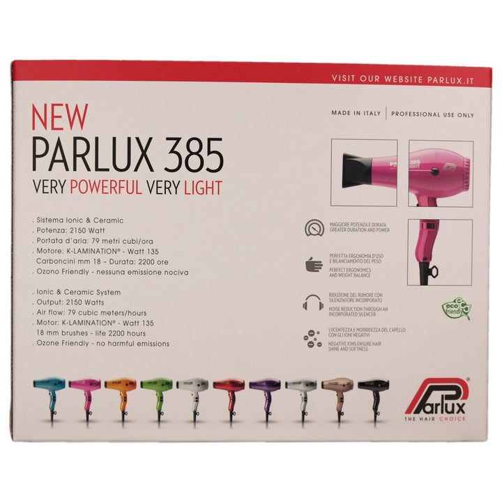 Parlux 385 Power Light Hair Dryer - Silver