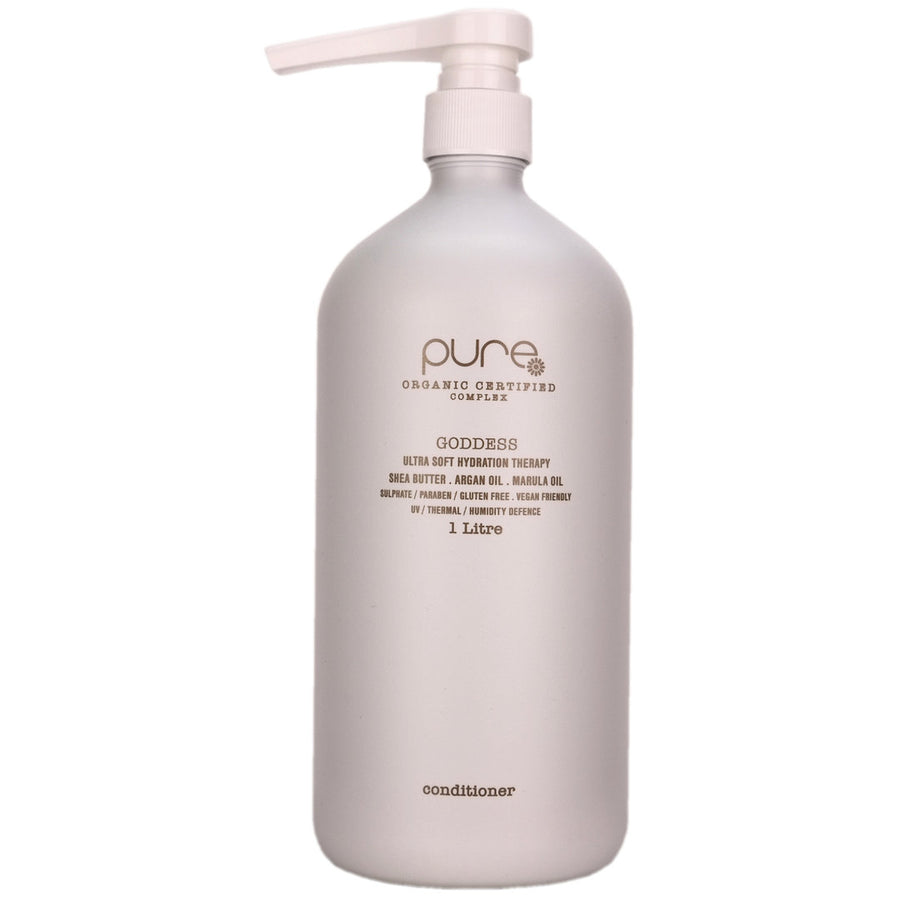 Pure Goddess Conditioner helps to condition, replenish moisture and manageability to all dry, frizzy, unruly hair types.