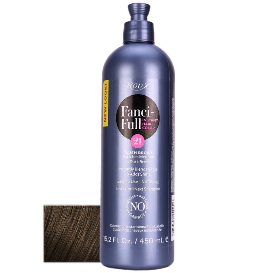 Roux Fanci-Full 21 Plush Brown Rinse helps with blending away grey and enriching medium brown.