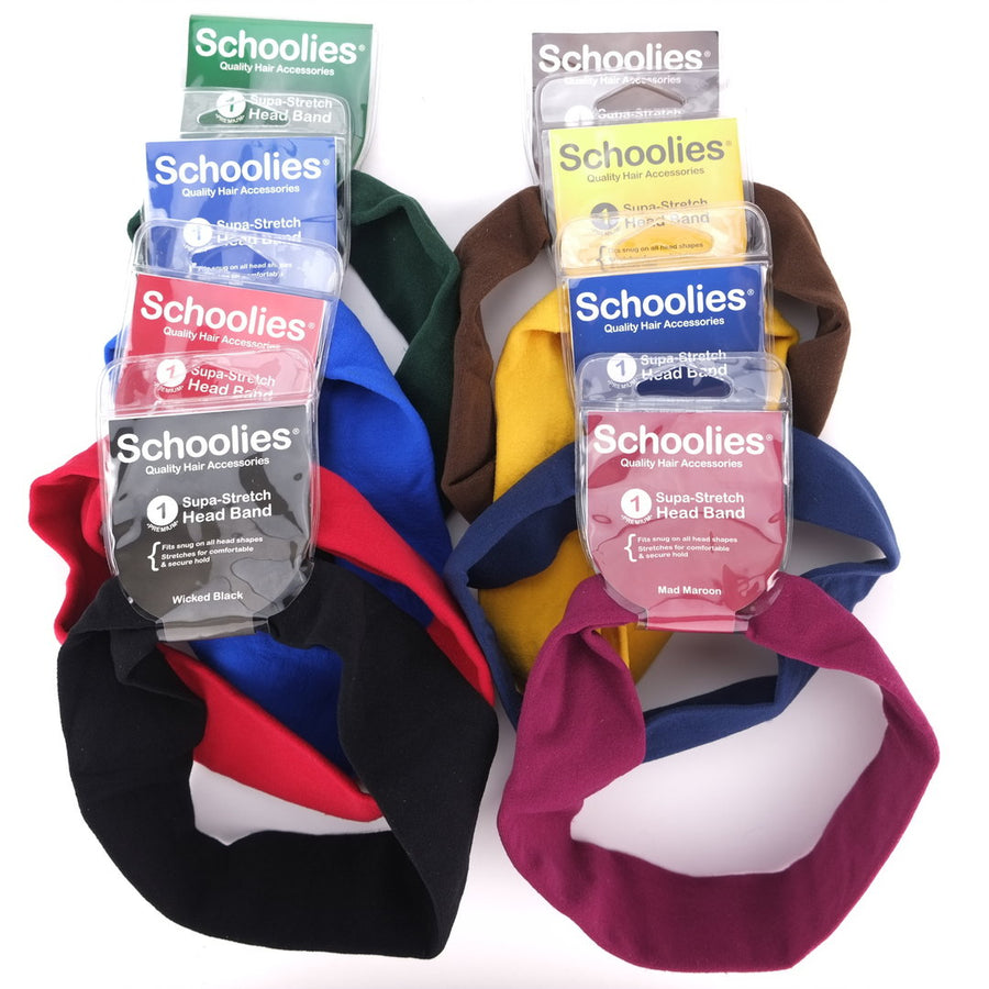 Schoolies Supa-Stretch Head Band in Various Colours