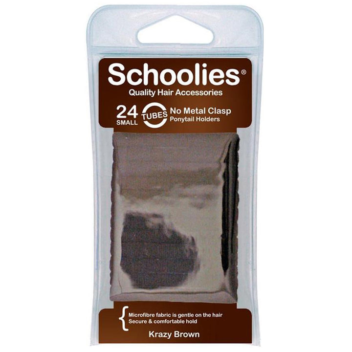 Schoolies Tubes Ponytail Holders 24pc in Various Colours