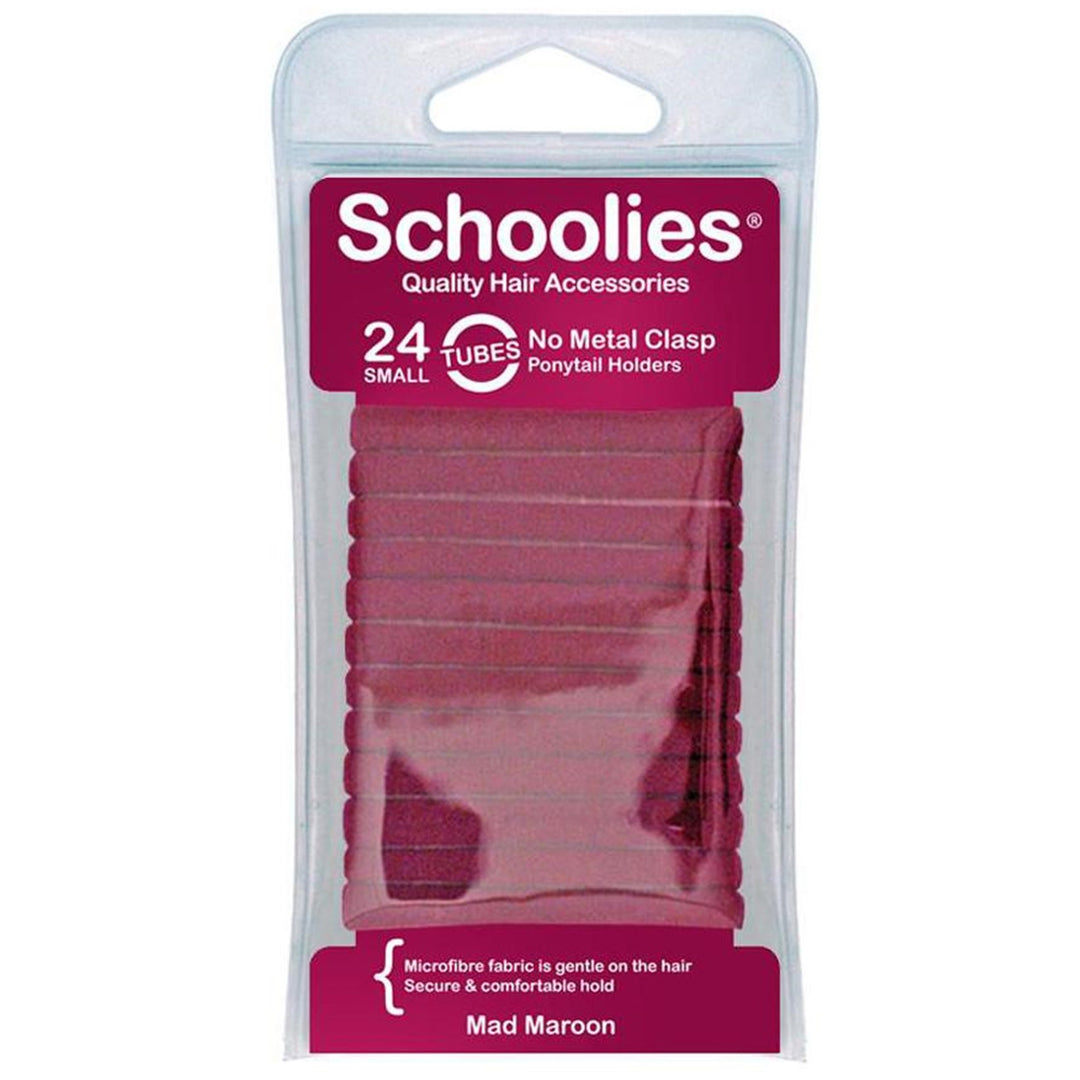Schoolies Tubes Ponytail Holders 24pc in Various Colours