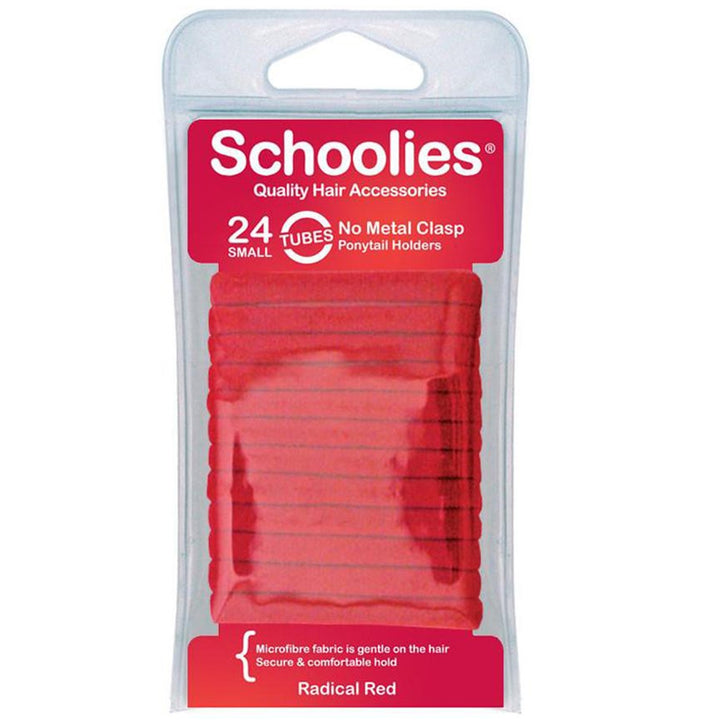 Schoolies Tubes Ponytail Holders 24pc in Various Colours
