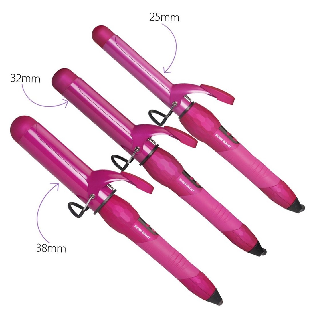 Silver Bullet Fastlane Pink Ceramic Curling Iron