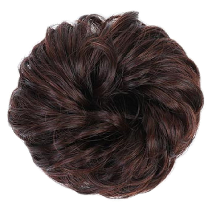 Wavy Curly Messy Brown Elastic Synthetic Hair Bun