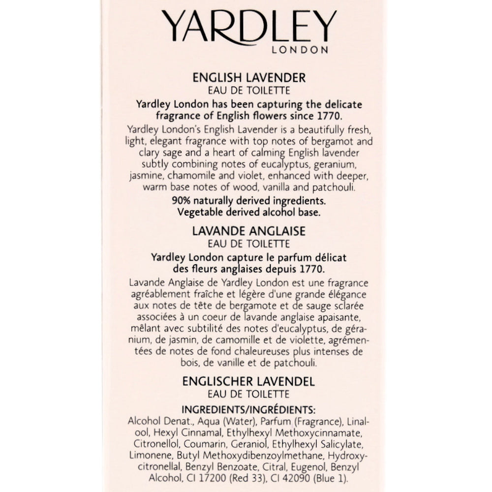 Yardley London ENGLISH LAVENDER Eau De Toilette Spray 125ml