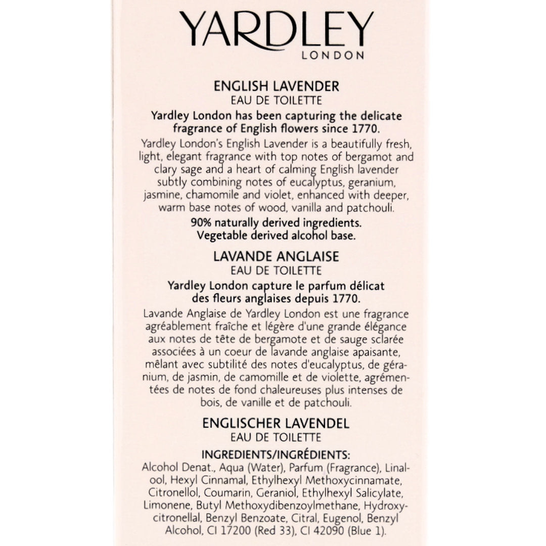Yardley London ENGLISH LAVENDER Eau De Toilette Spray 125ml
