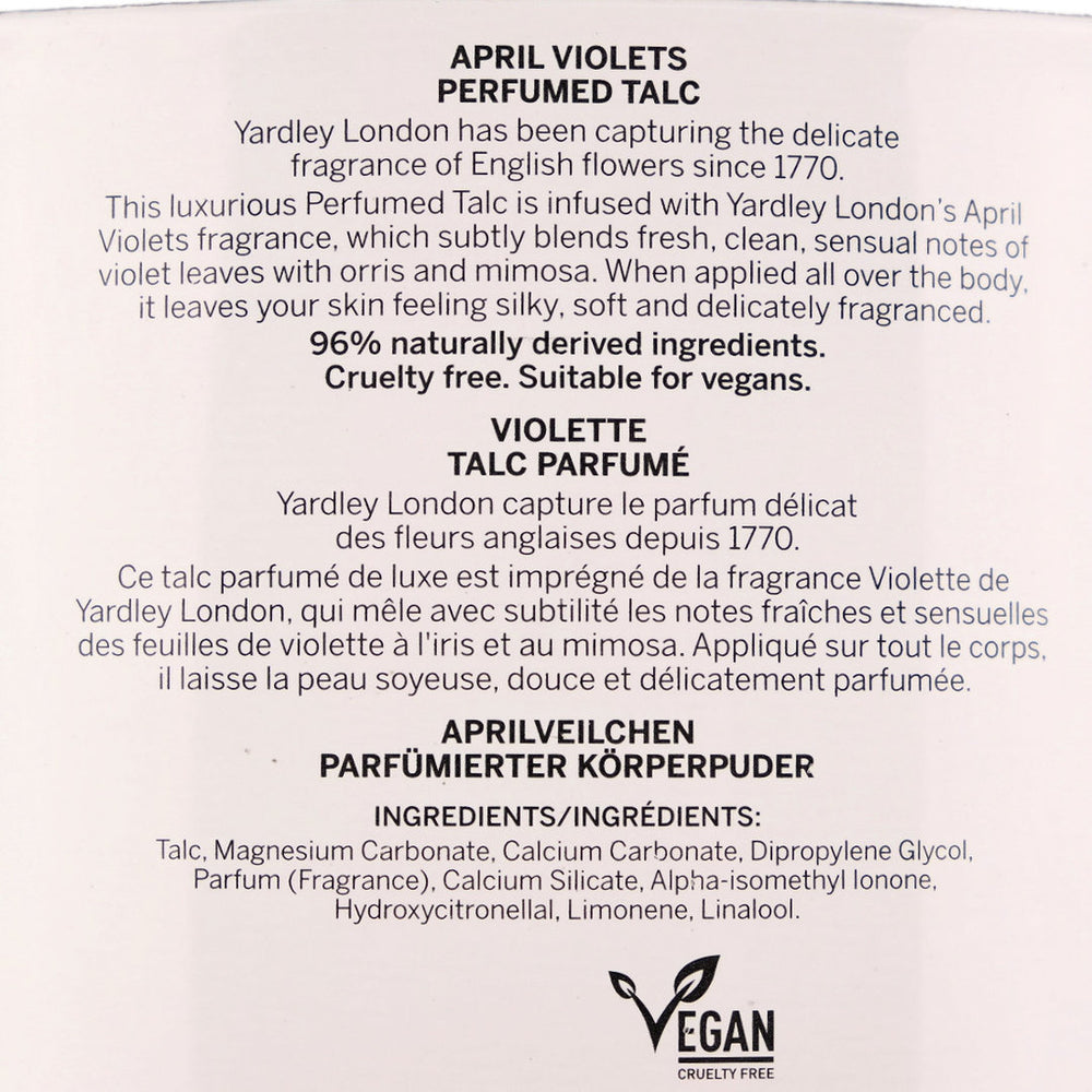 Yardley London April Violets Perfumed Talc and Luxury Soap Duo