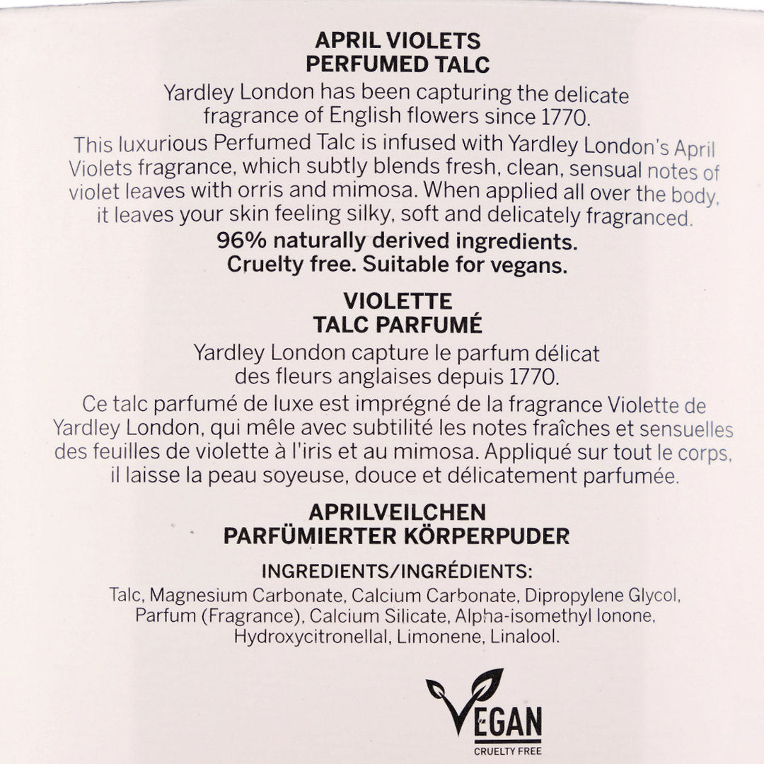 Yardley London April Violets Perfumed Talc and Luxury Soap Duo