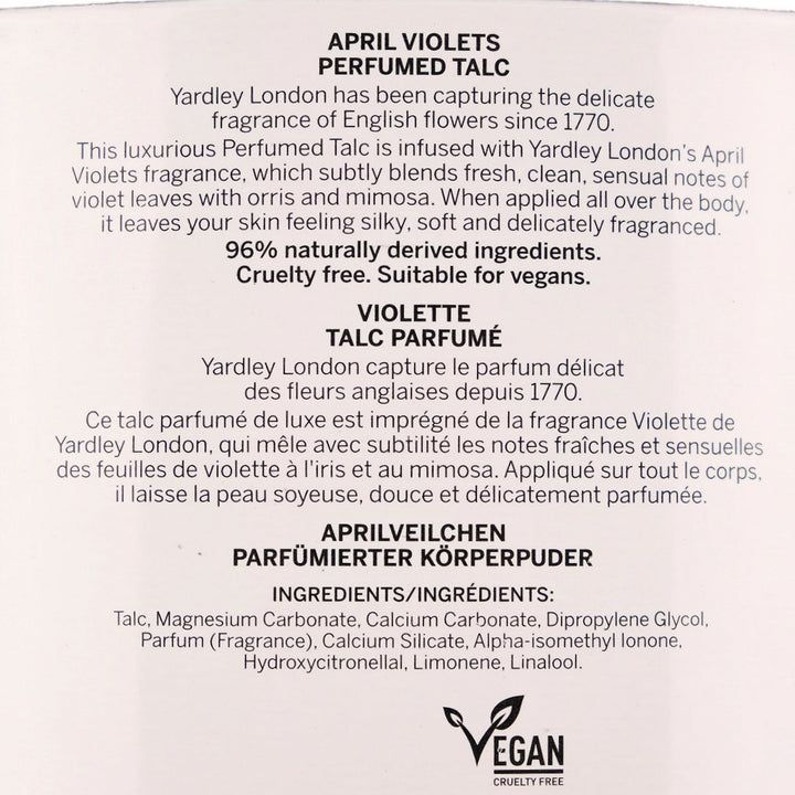 Yardley London April Violets Perfumed Talc and Luxury Soap Duo