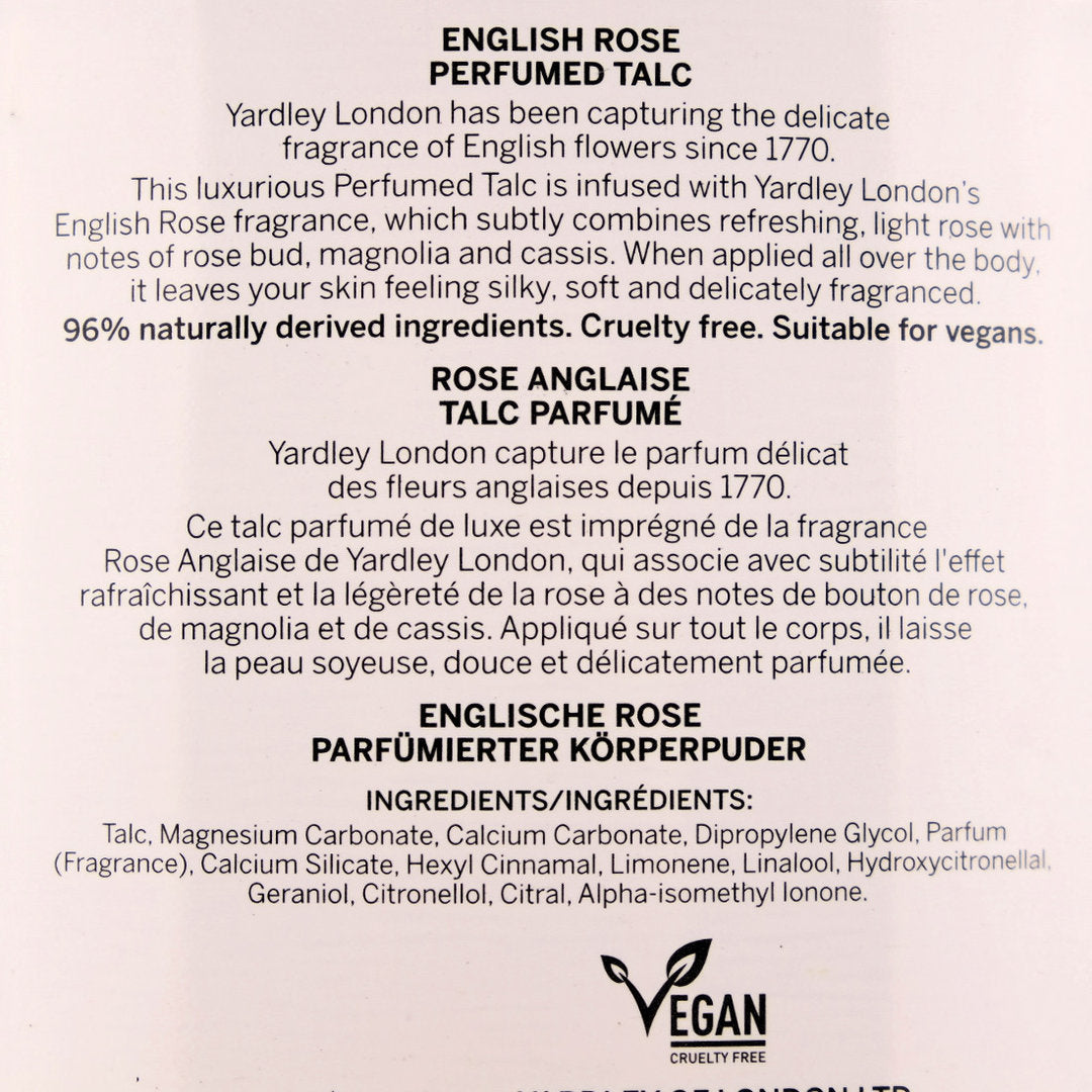 Yardley London English Rose Perfumed Talc and Luxury Soap Duo