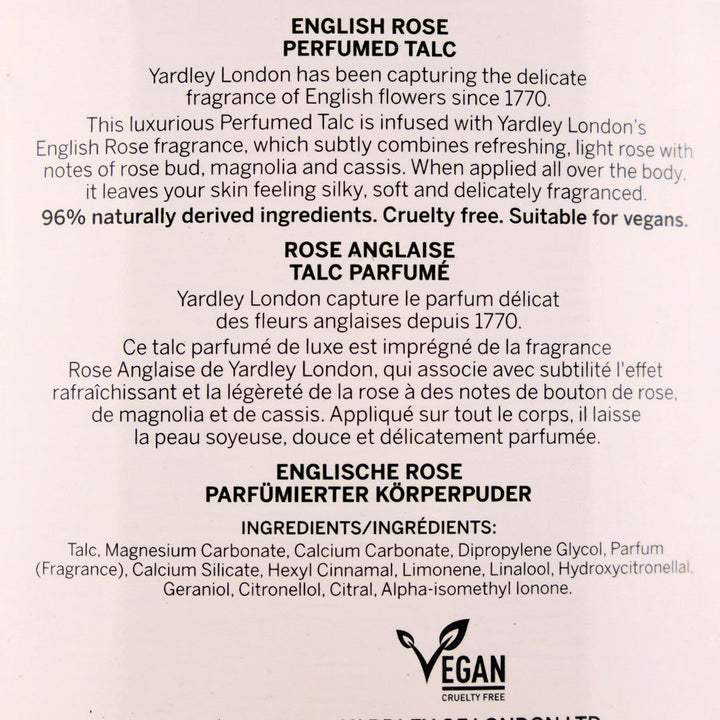 Yardley London English Rose Perfumed Talc and Luxury Soap Duo