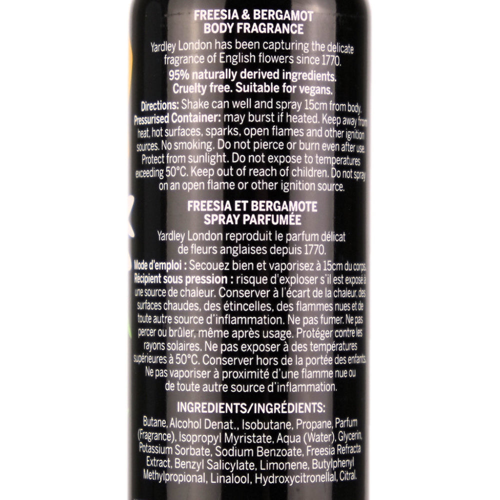 Yardley London Freesia and Bergamot Body Fragrance Spray 75ml