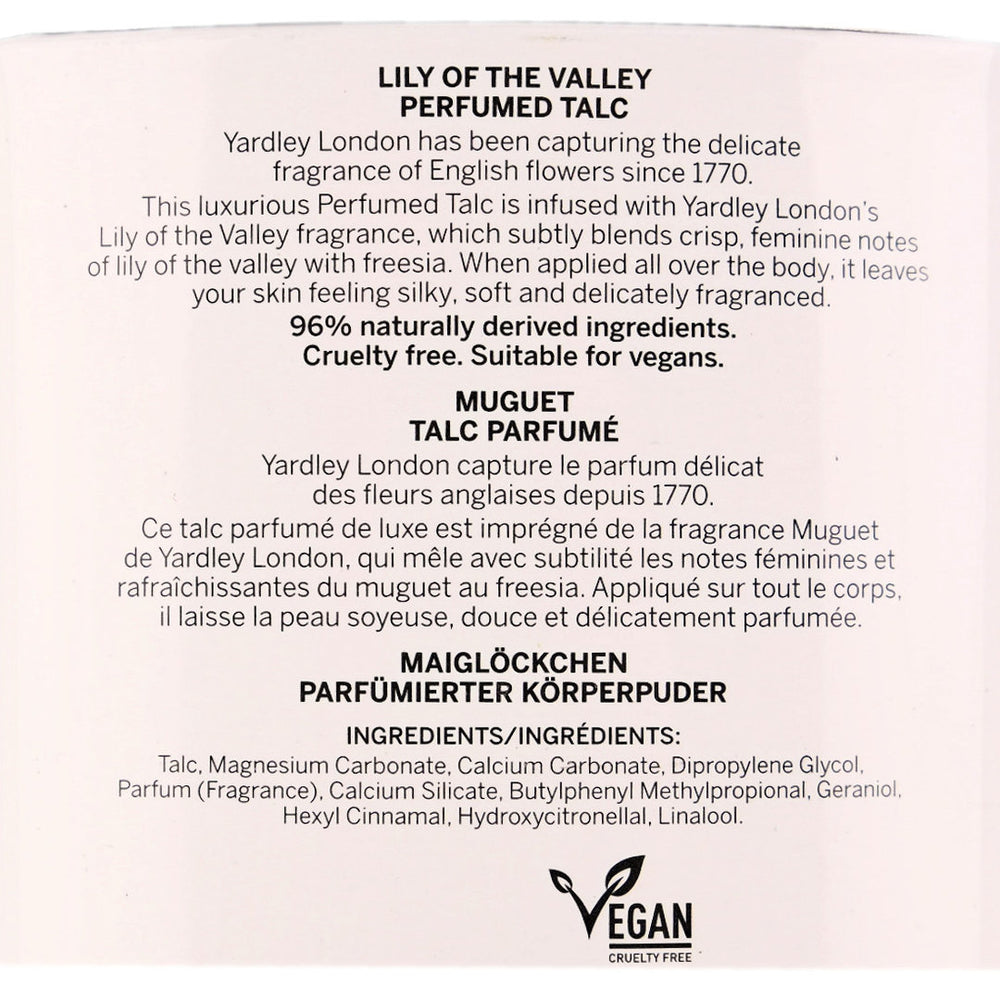 Yardley London Lily Of The Valley Perfumed Talc Powder 200g