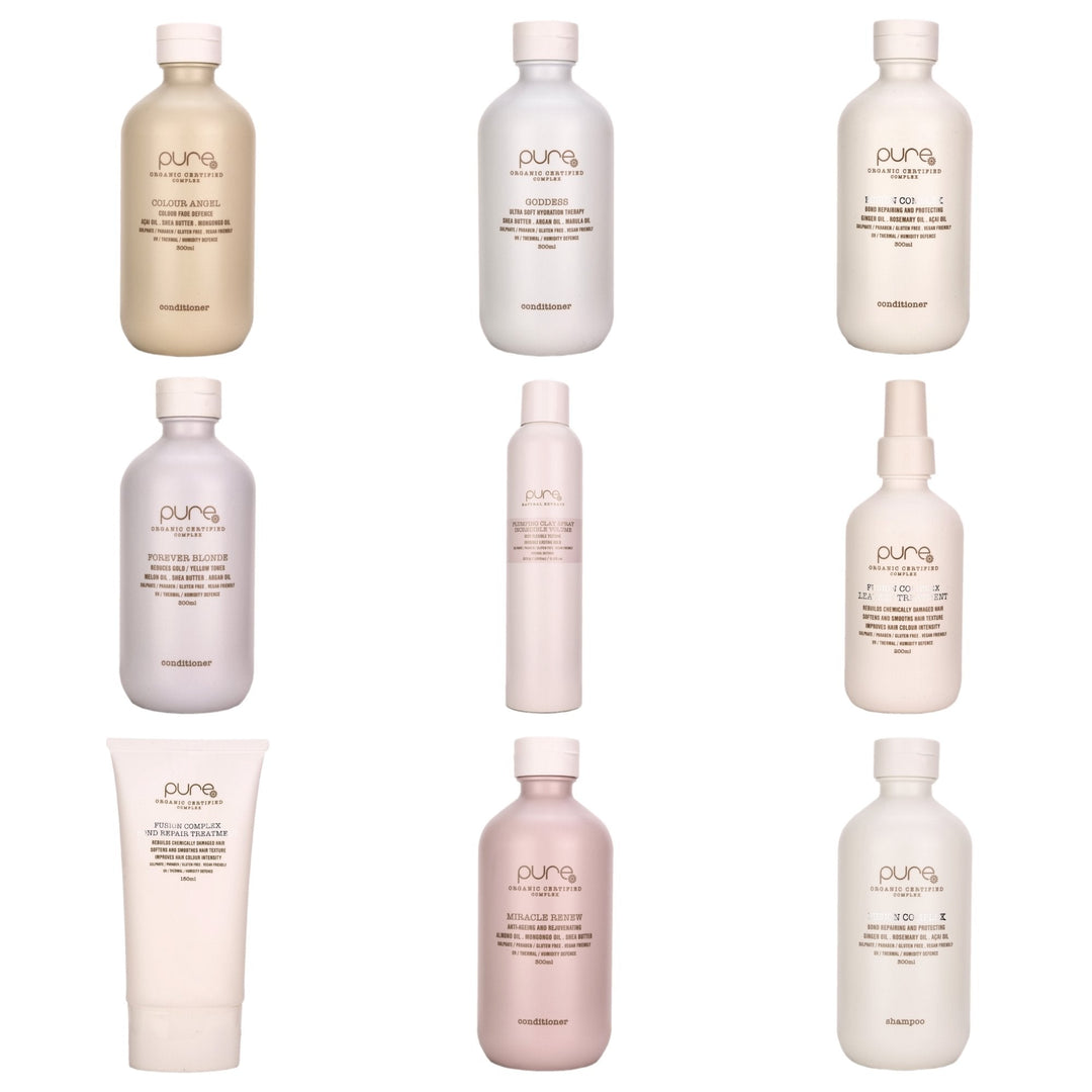 Pure hair products are organic infused with an exclusive blend of Shea Butter and Argan Oil to rejuvenate any hair type. 