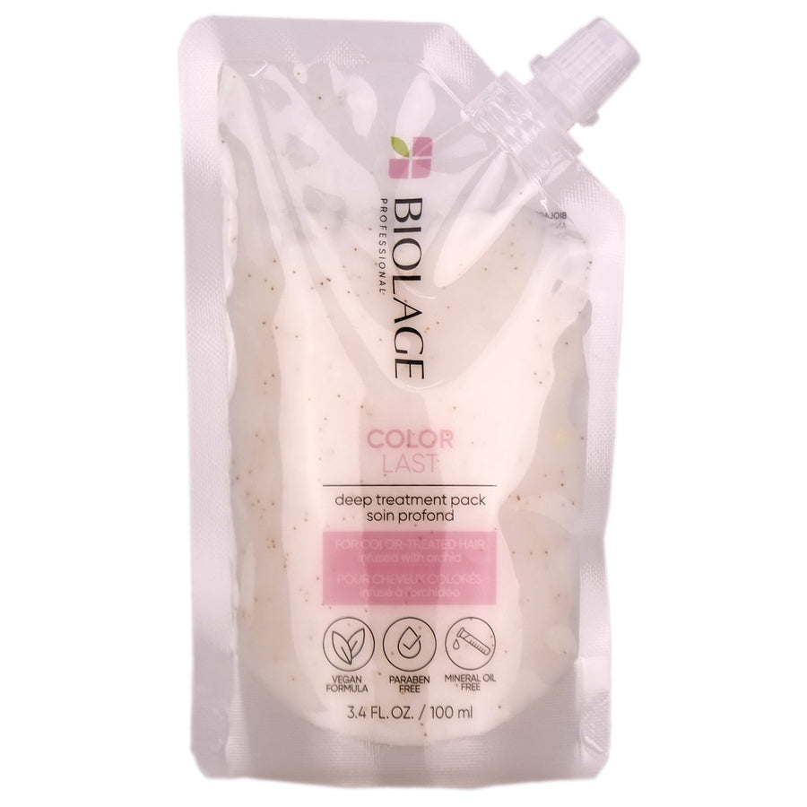 Biolage ColorLast Deep Treatment Pack prevents damaged, tangled ends and dull hair while protecting your coloured hair.