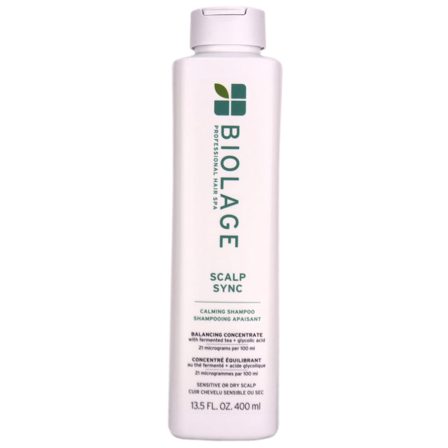 Biolage Scalp Sync Calming Shampoo balances the scalp by gently cleansing whilst calming with a hydrate feel.