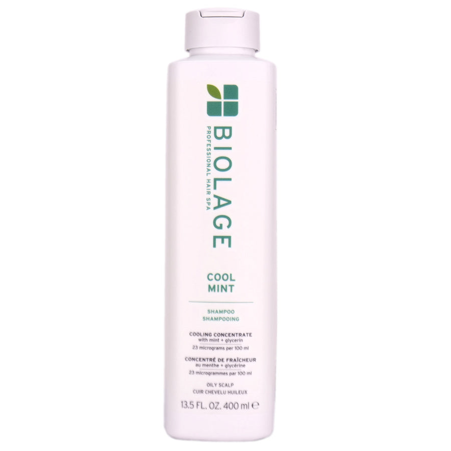 Biolage Cool Mint Shampoo cleanses excess oil from the hair and scalp, leaving the scalp feeling cool and with a refreshing sensation.