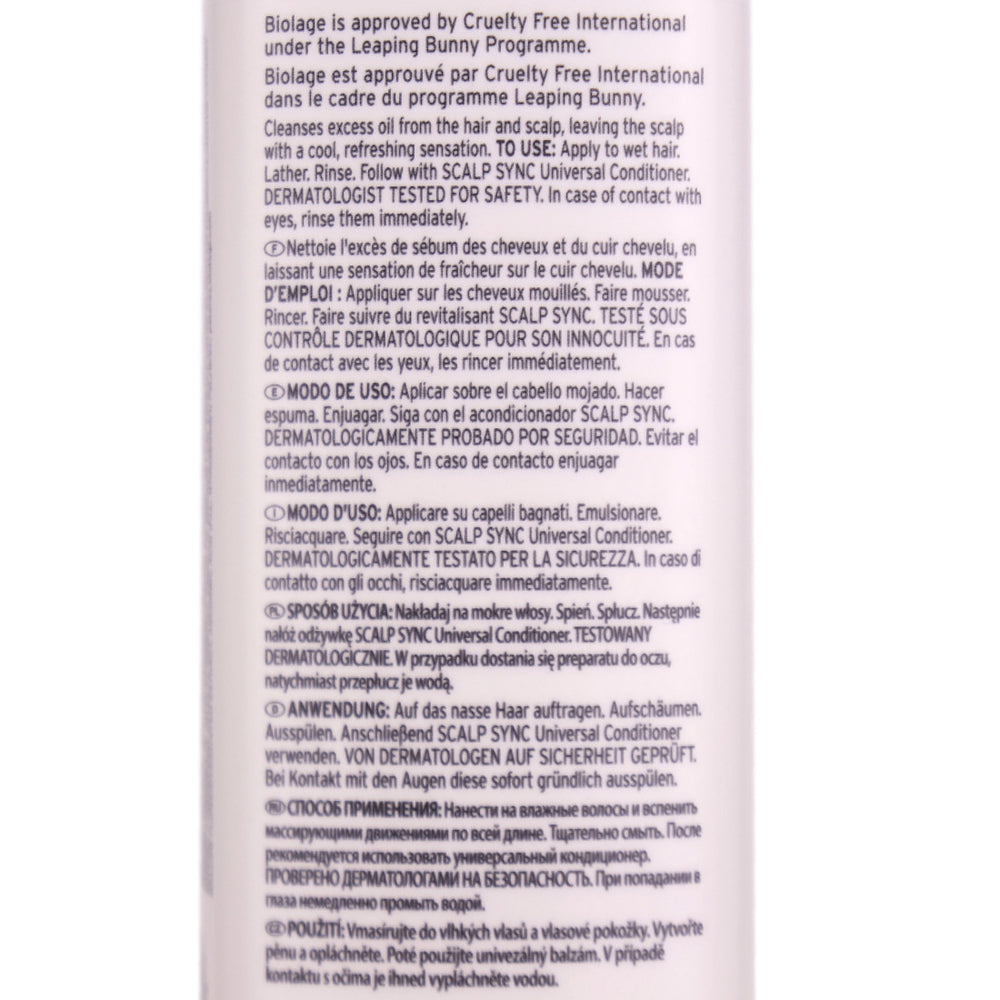 Biolage Cool Mint Shampoo cleanses excess oil from the hair and scalp, leaving the scalp feeling cool and with a refreshing sensation.