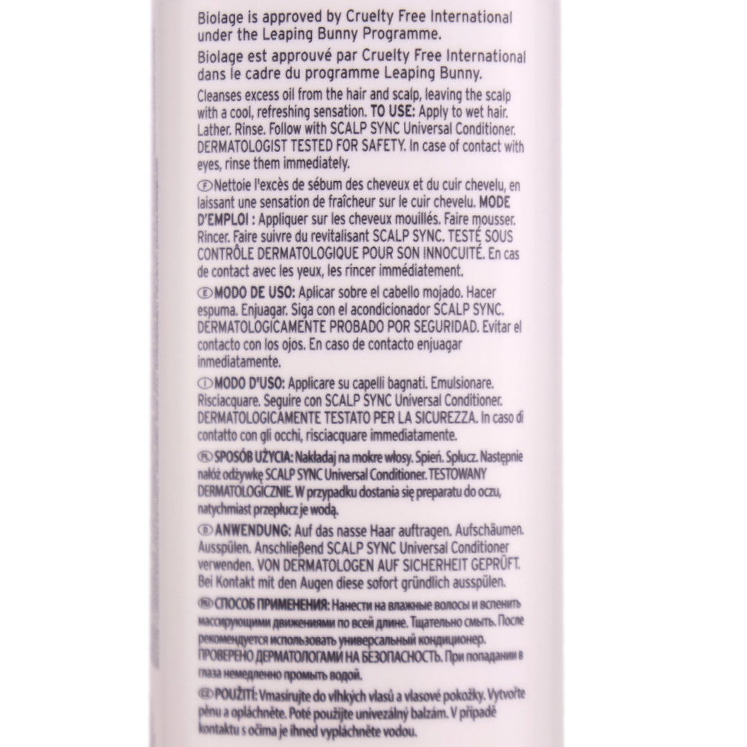 Biolage Cool Mint Shampoo cleanses excess oil from the hair and scalp, leaving the scalp feeling cool and with a refreshing sensation.