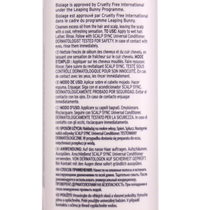 Biolage Cool Mint Shampoo cleanses excess oil from the hair and scalp, leaving the scalp feeling cool and with a refreshing sensation.