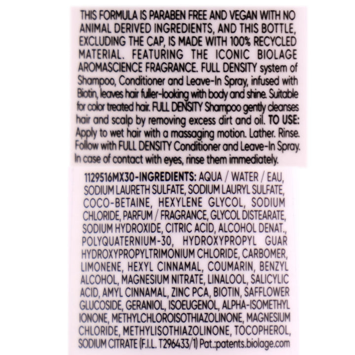 Biolage Full Density Shampoo 400ml