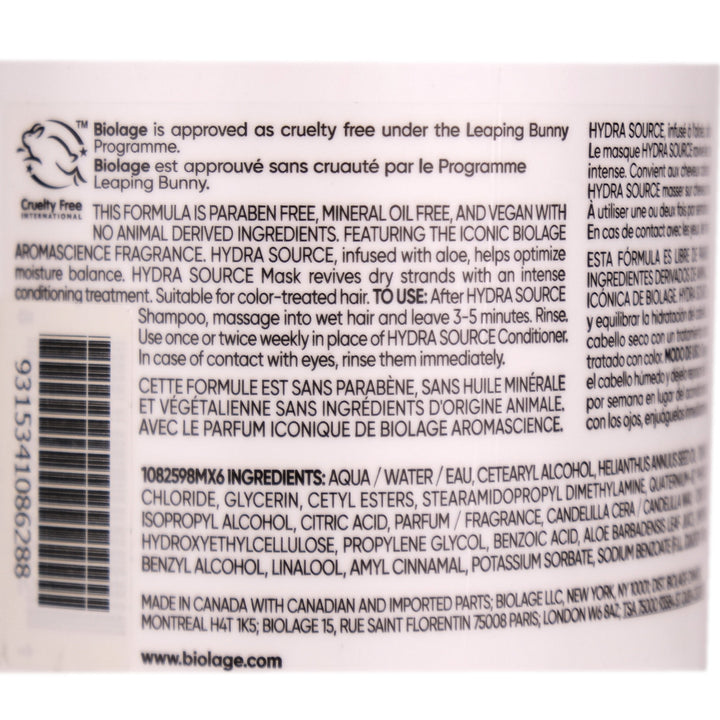 Biolage Hydra Source Mask 500ml