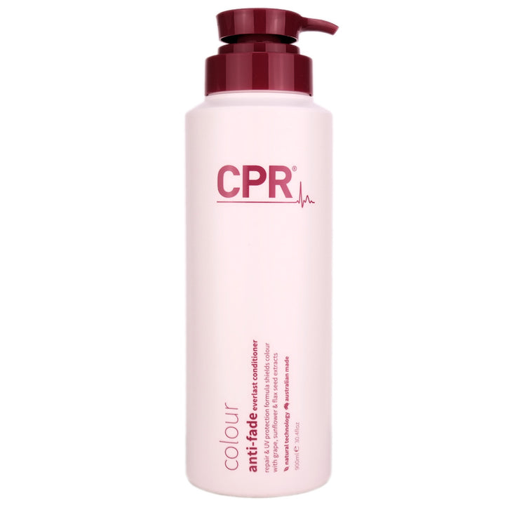 CPR Colour Anti-Fade Conditioner 900ml helps protect and seal in colour vibrancy with advanced, natural botanical formula that is silicone and paraben free.