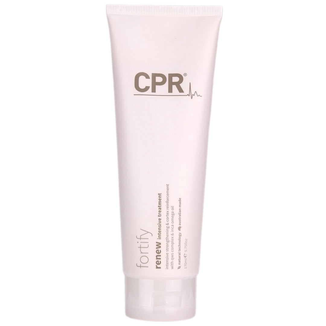 CPR Fortify Renew Intensive Treatment in a 170ml tube renews, replenishes, revives overworked and distressed hair.