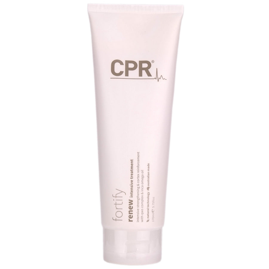 CPR Fortify Renew Intensive Treatment in a 170ml tube renews, replenishes, revives overworked and distressed hair.
