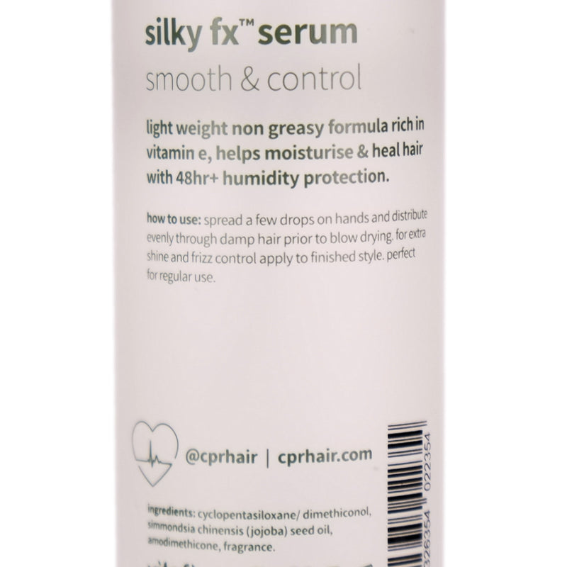 CPR Frizzy Silky FX Treatment Serum provides Instant shine, smoothness for unruly flyaway, frizzy hair, with heat and humidity protection