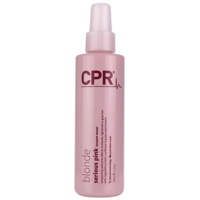 CPR Serious Pink Instant Toner temporarily adds pink reflects to blonde, lightened or grey hair.