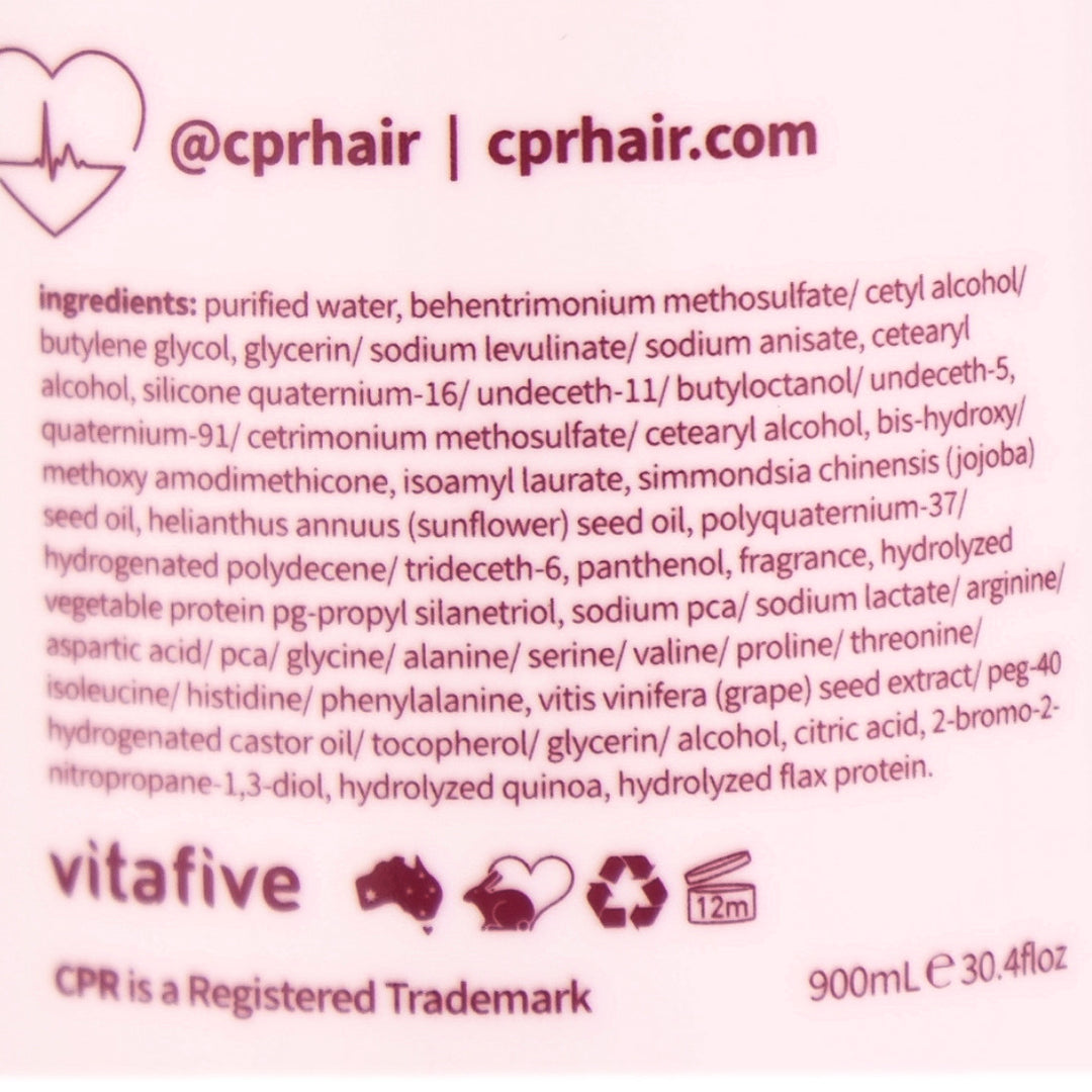 CPR Colour Anti-Fade Conditioner 900ml helps protect and seal in colour vibrancy with advanced, natural botanical formula that is silicone and paraben free.
