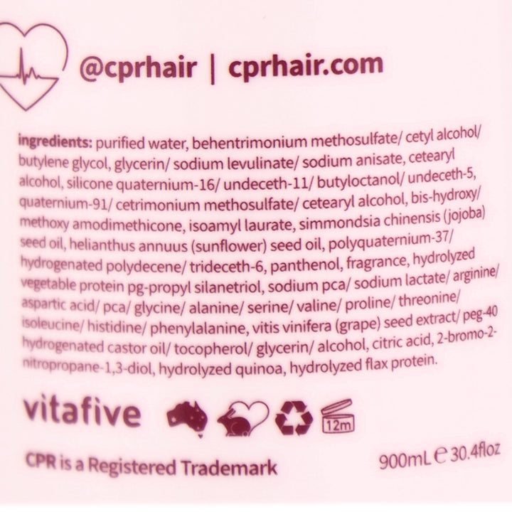 CPR Colour Anti-Fade Conditioner 900ml helps protect and seal in colour vibrancy with advanced, natural botanical formula that is silicone and paraben free.