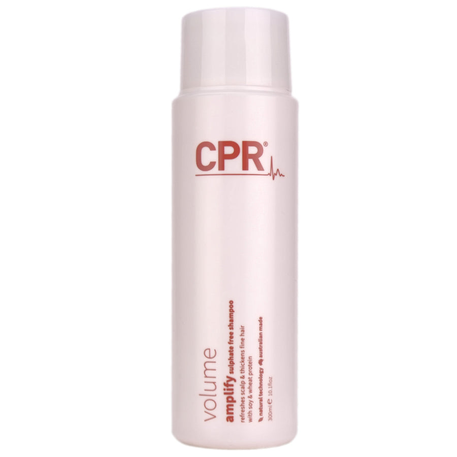 CPR Volume Amplify Shampoo  in a 300ml bottle helps to strengthen, energies and volumise fine, limp hair.