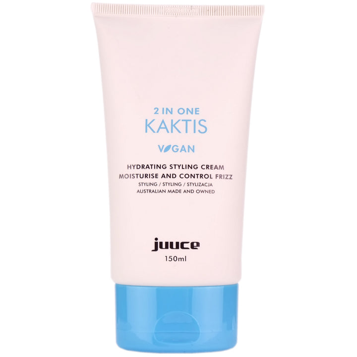 Juuce Kaktis 2 in 1 Moisturising Cream with added style support to repair and control frizz in curly and unruly hair.