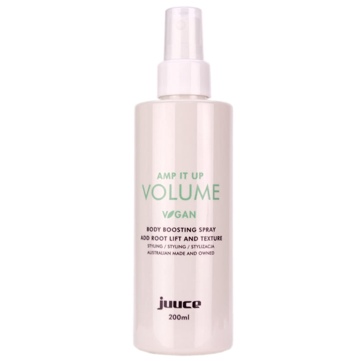 Juuce Amp It Up Volume Spray&nbsp;helps boosts up volume at the roots to increase body, shine and bounce in all types of fine, limp or flat hair.