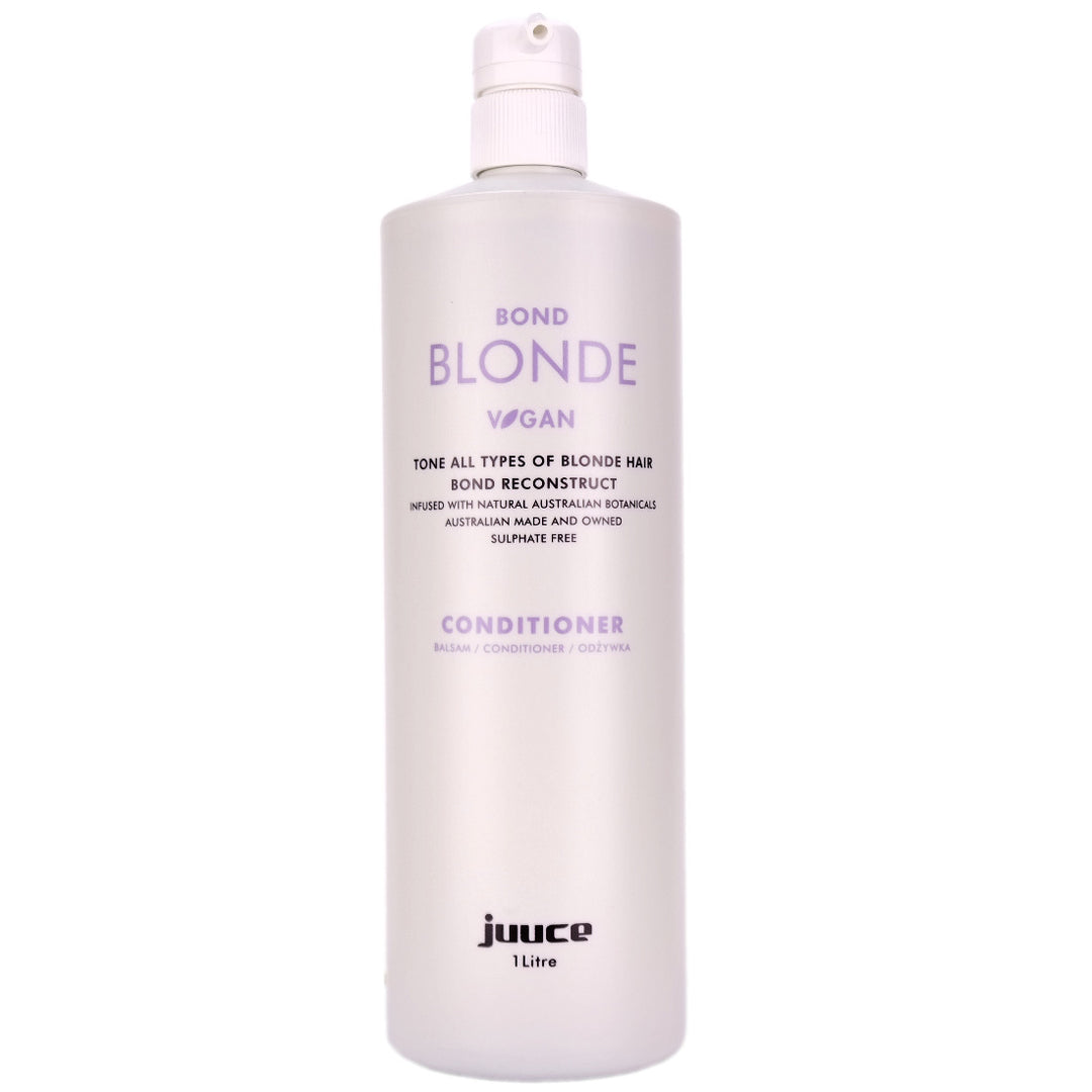 Juuce Bond Blonde Conditioner is a cream moisturising conditioner with extra toning to reduce gold tones for pure blonde hair.