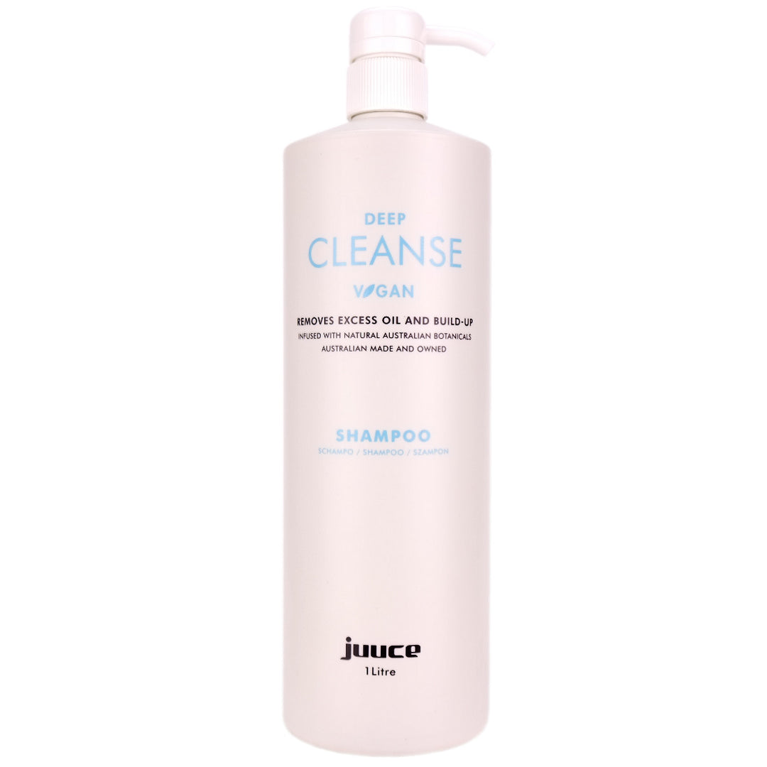 Juuce Deep Cleanse Shampoo 1 Litre helps to removes product or chlorine build up and controls an oily scalp.