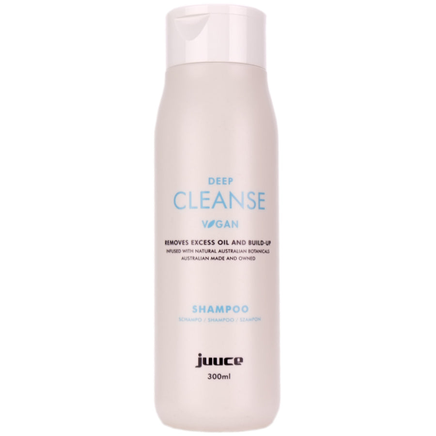 <b>Juuce Deep Cleanse Shampoo</b> helps to removes product or chlorine build up and controls an oily scalp.