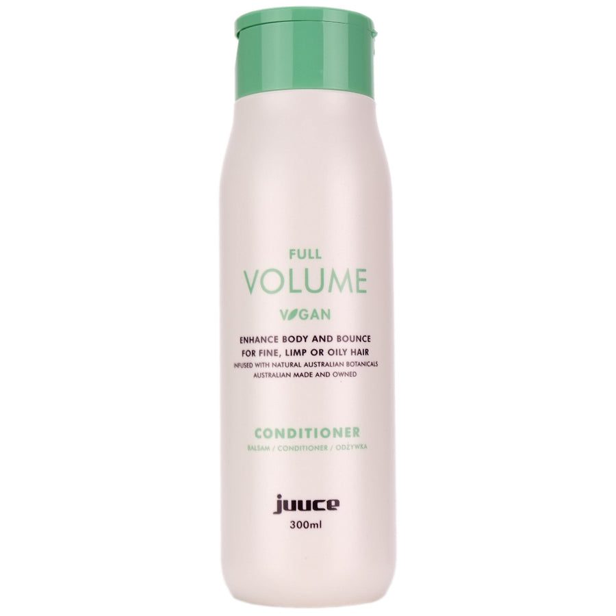 Juuce Full Volume Conditioner is formulated to help thicken fine, limp hair to boost volume, body and shine while strengthening and protecting.