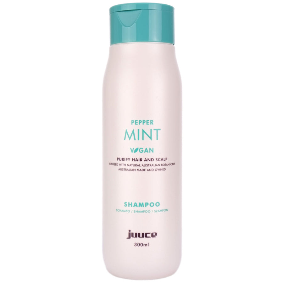 Juuce Peppermint shampoo 300ml helps to treat and stimulate your hair and scalp, with a blend of herbs and natural oils.