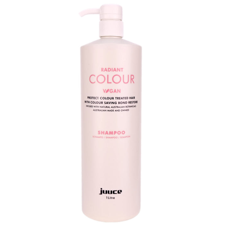 Juuce Radiant Colour Shampoo 1 Litre gently cleanses the hair to protect against colour fade and helps to extend colour life of your new hair colour.