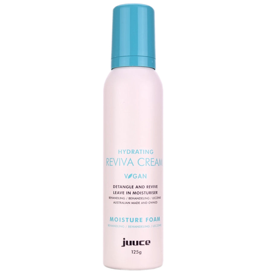 Juuce Reviva Cream instantly revives all dehydrated chemically treated hair by adding weightless moisture to detangle, condition and shine.