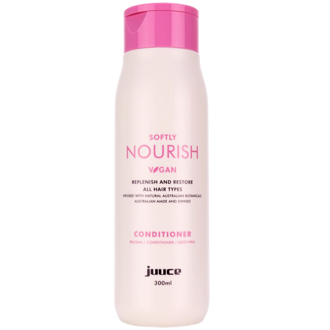 <strong>Juuce Softly Nourish Conditioner&nbsp;</strong>soothes, softens, nourishes and promotes colour longevity to all hair types.