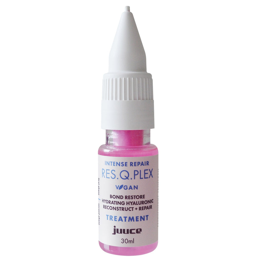 Juuce RES Q PLEX Intense Repair Treatment is a reconstruct and repair treatment with bond restore and hydrating hyaluronic instantly begins to restore all hair types.