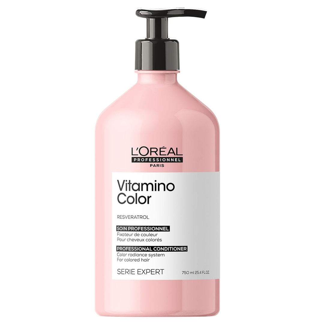 L'Oreal Vitamino Colour Professional Conditioner 750ml is a conditioner system for coloured hair that protects the hair fiber to enhance colour radiance.